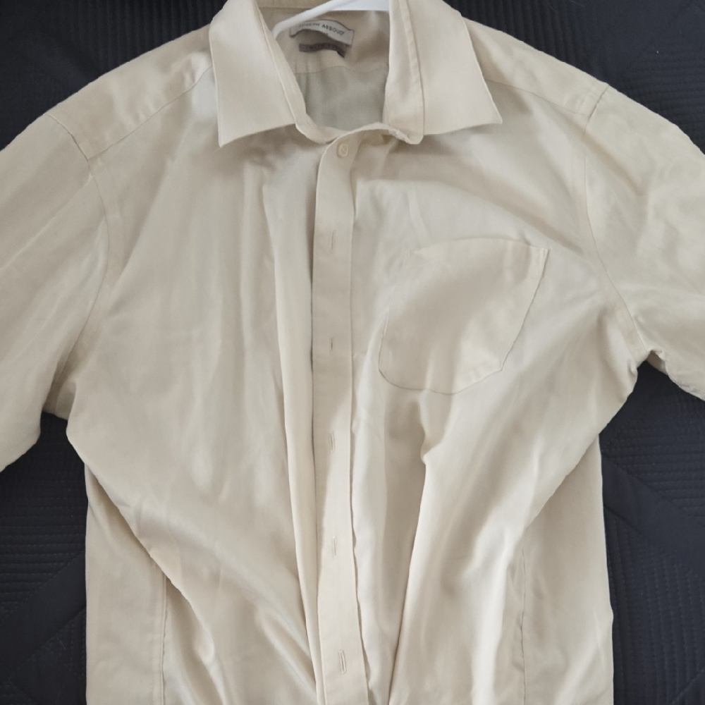 Men's Beige Button-Down Shirt